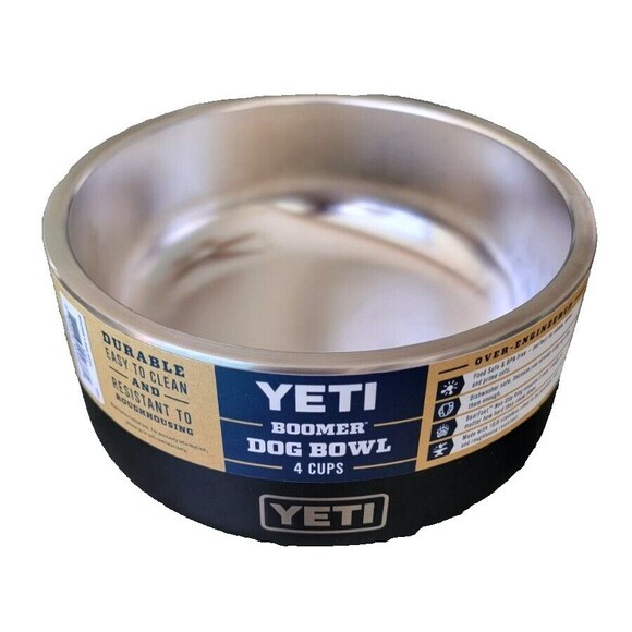 YETI Boomer 4 Cups Stainless Steel Non-Slip Dog Bowl Holds 32 Oz Black Pet NEW - Picture 3 of 6